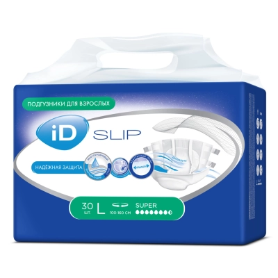 Подгузники для взрослых ID SLIP BASIC размер L 30 шт